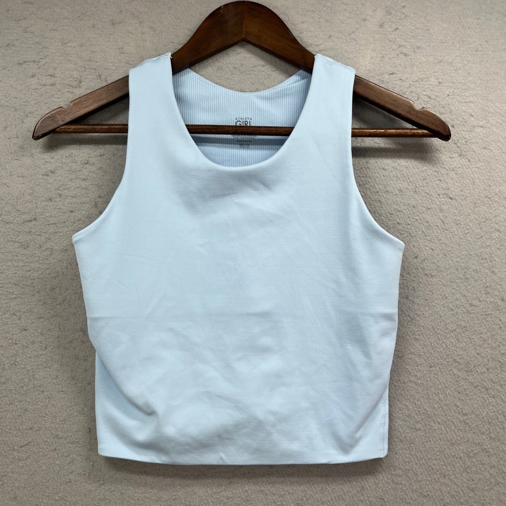 Athleta Girl Tank Top Girls XXL 16 Light Blue Cloud Longline Athletic Activewear